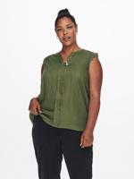 ONLY CARMAKOMA top CARMUMI met kant donkergroen - thumbnail