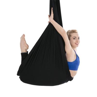 Huishoudelijke handstand elastische stretching touw antenne yoga hangmat set (zwart)