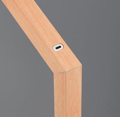 Trio Design tafellampSkip oplaadbaar wit met hout - R55951135