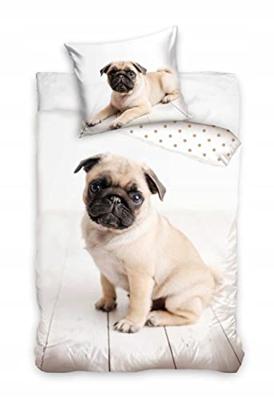 DREAMEE Dekbedovertrek Mops 140 x 200 cm