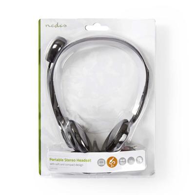 Nedis CHST100BK Pc-headset On-ear 2x 3,5 Mm Connectoren 2,0 M Zwart - thumbnail