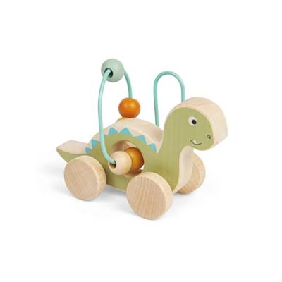 Bigjigs houten duwfiguur diplodocus met kralenframe