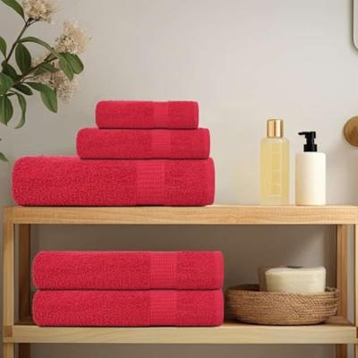 VidaXL Saunahanddoeken 4 st 80x200 cm 360 g/m² 100% katoen rood VidaXL Saunahanddoeken 4 st 80x200 cm 360 g/m² 100% katoen rood