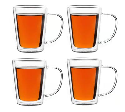 Theeglazen set van 4 elk 250ml dubbelwandig