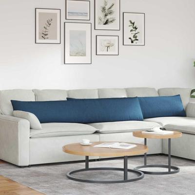 VidaXL Sofa kussens 2 pcs blauw 200 x 40 cm stof