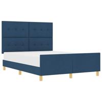 Bedframe met hoofdeinde Blauw 160 x 200 cm Stof - thumbnail