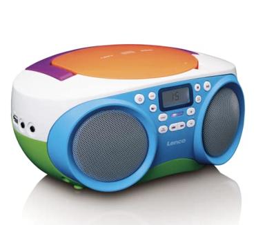 Lenco SCD-41 - CD-speler voor kinderen - CD-radio - Stereo-installatie - Boombox - FM-radiotuner - USB aansluiting - MP3-2 x 1 W RMS vermogen - Werkt op netvoeding en batterijen - Kleurrijk