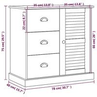 Dressoir met lades VIGO 78x40x75 cm massief grenenhout - thumbnail
