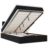 Ottoman bed met matras 120x200cm fluweel zwart - thumbnail