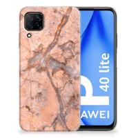 Huawei P40 Lite | TPU | Siliconen hoesje | Marmer Oranje - thumbnail