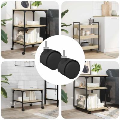 VidaXL Wielen 2 pcs zwart 40,1 x 37,8 mm pp en ijzer