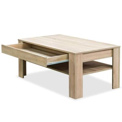Salontafel 110x65x48 cm bewerkt hout eikenkleur - thumbnail