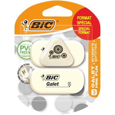 Gum Bic Galet pvc vrij zacht potlood wit blister à 3 stuks