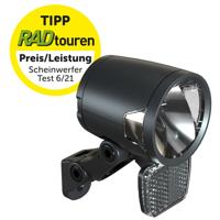 Koplamp Herrmans H-Black MR8 dynamo - aan/uit functie -met houder - 180 lumen - thumbnail