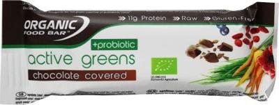 Organic Food Bar Biologische Active Greens Chocolate Covered + Probiotics Bar 68 Gram Organic Food Bar Biologische Active Greens Chocolate Covered + Probiotics Bar 68 Gram