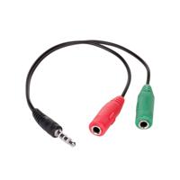 Akyga AK-AV-08 Audio Adapterkabel [1x Jackplug male 3,5 mm - 2x Jackplug female 3,5 mm] 15 cm Zwart - thumbnail