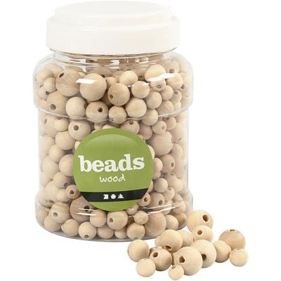 Creativ Company Houten kralen naturel, 530st.