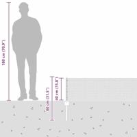 VidaXL Hek met paal zilver 0,4 x 25 m staal - thumbnail