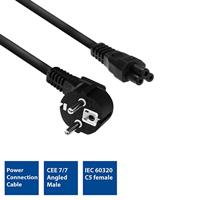 ACT AK5407 230V Stroomkabel Randaarde Stekker CEE7/7 C5 Zwart - 50 cm - thumbnail