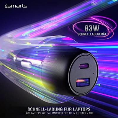 4Smarts 456260 USB-oplader 65 W, 18 W 1x USB-C, 1x USB-A USB PD, Quick Charge Zwart Auto, Vrachtwagen Snellader - thumbnail