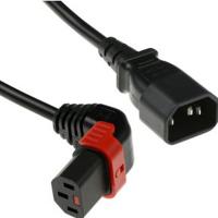 ACT AK5278 Netsnoer C14 - C13 IEC Lock (boven haaks) | Zwart | 3 meter - thumbnail