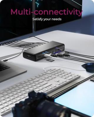 ICY BOX ib-dk7401-cu31 17-in-1 dockingstation (zwart)