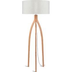 Good&Mojo Vloerlamp 'Annapurna' Bamboe en Eco linnen, kleur Beige Good&Mojo Vloerlamp 'Annapurna' Bamboe en Eco linnen, kleur Beige