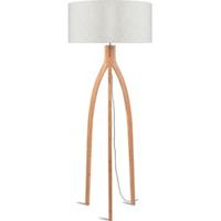 Good&Mojo Vloerlamp 'Annapurna' Bamboe en Eco linnen, kleur Beige - thumbnail