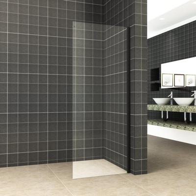 Side zijwand voor nis schuifdeur 1000 x 2000 x 8 mm nano helder glas/mat zwart