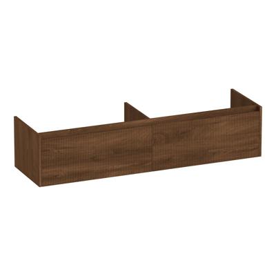 Brauer Embrace Wavy - Onderkast - 160 cm - met 2 Softclose Lades Greeploos en 2 Sifon Uitsparingen - Forest Cacao
