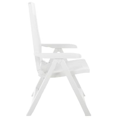 Tuinstoelen 2 st verstelbaar kunststof wit