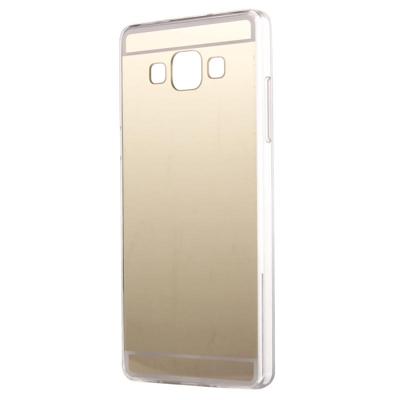 Voor Galaxy A8 / A800 galvaniseren spiegel TPU beschermhoes (goud)