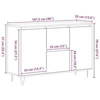 Dressoir met lade Zwart eiken 101.5 x 35 x 70 cm Bewerkt hout - thumbnail