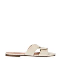 Manfield leren slippers wit - thumbnail