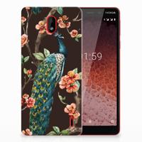 Nokia 1 Plus | TPU Hoesje | Pauw met Bloemen - thumbnail