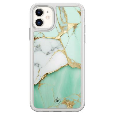 iPhone 11 hybride hoesje - Marmer mintgroen iPhone 11 hybride hoesje - Marmer mintgroen