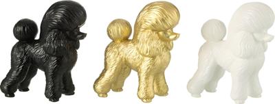 Hond poodle resin goud/zwart/wit 11x6x12 cm 1 stuk Jolipa - Hortus