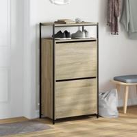 Schoenenkast 60x34x112 cm bewerkt hout sonoma eikenkleurig - thumbnail