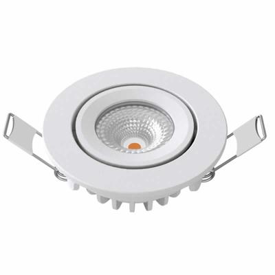 LED inbouwspot zwart 1100 lumen 12W 2700K breedstralend 60° 26mm hoog diameter 104mm kantelbaar IP54