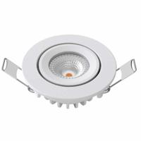 LED inbouwspot zwart 1100 lumen 12W 2700K breedstralend 60° 26mm hoog diameter 104mm kantelbaar IP54 - thumbnail
