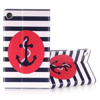 Schokbestendige anker patroon horizontale Flip lederen draagtas voor Huawei MediaPad M5 8 inch met portemonnee & houder & Card Slots & fotolijstjes - thumbnail