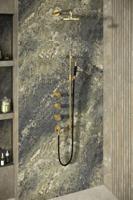 Hotbath Cobber X - CX7067 - Inbouw Regendoucheset - Geborsteld Messing PVD - 2 Stopkranen - Thermostatisch - Wandarm 40 cm - Hoofddouche 200 mm - Ronde Handdouche 3 Standen - Glijstang 900 mm - Waterbesparend - thumbnail