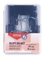 OFFICE products foldbackclip, zwart, 41 mm, plastic doos van 6 stuks - thumbnail
