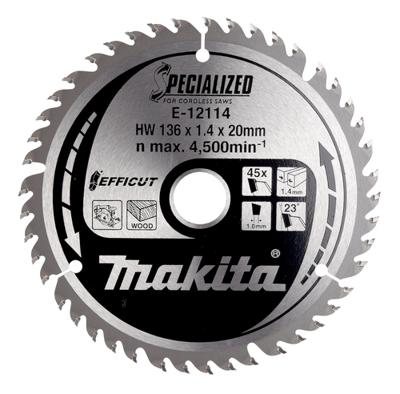 Makita Accessoires Cirkelzaagblad Hout | Efficut 136x20x1,5 45T 23g - E-12136 - E-12136