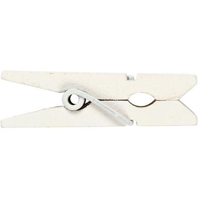 Creativ Company Mini wasknijper, afm 35x7 mm, dikte 9 mm, wit, 20 stuk/ 1 doos