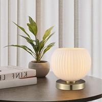 Light depot - tafellamp Credo rond messing - opaal glas - Outlet - thumbnail