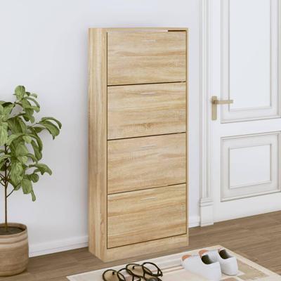 VidaXL Schoenenkast 63x24x147 cm bewerkt hout sonoma eikenkleurig