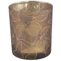 PTMD theelichthouder magali glas bruin 10 cm | 6 stuks - thumbnail