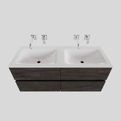 Badkamermeubel Solid Surface BWS Oslo 120x46 cm Dubbel Wood Dark Brown 4 Laden (0 kraangaten) Badkamermeubel Solid Surface BWS Oslo 120x46 cm Dubbel Wood Dark Brown 4 Laden (0 kraangaten)