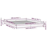 Bedframe met LED massief grenenhout wasbruin 150x200 cm - thumbnail